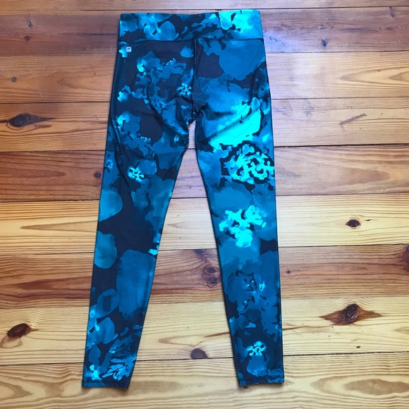 Fabletics Teal Floral Leggings, EUC, M - Picture 8 of 11